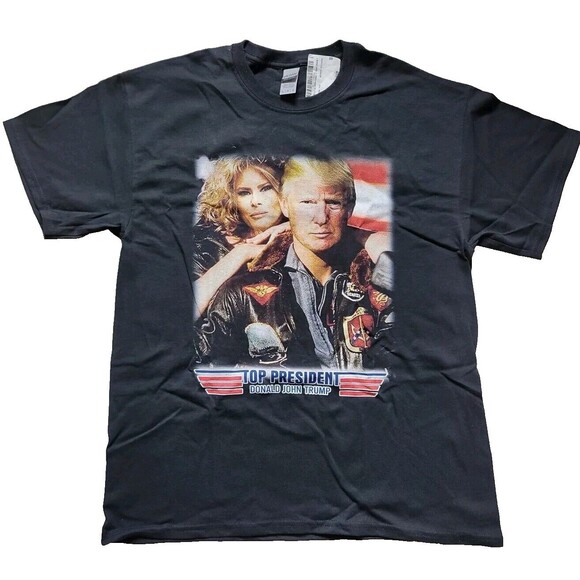 NWT Trump Top Gun Parody Top President Men's Short Sleeve Tee, L - Picture 1 of 3